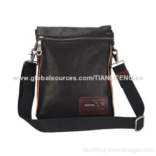 Sheepskin messenger bag for business men, delicate